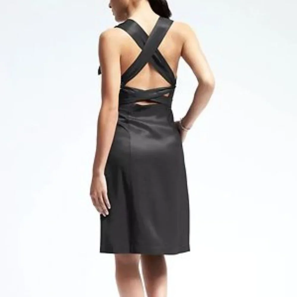 Banana Republic | Ivory Heritage Collection Lined Strappy Grommet Dress 12 NWT - Picture 7 of 7